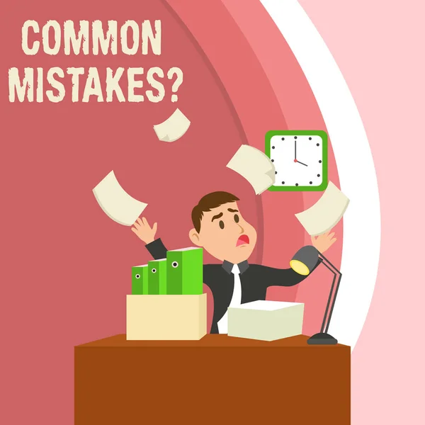 Handgeschreven tekst schrijven veelvoorkomende fouten vraag. Concept betekent herhaald handelen of oordelen verkeerd of onjuist. — Stockfoto