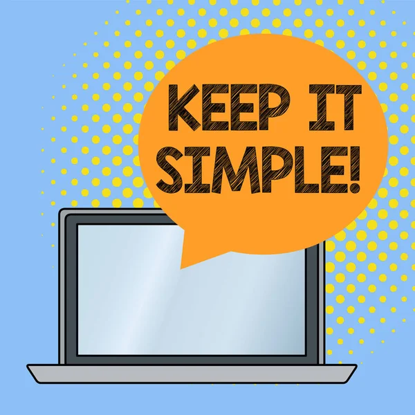 Tekst pisania słów Keep It Simple. Koncepcja biznesowa dla zapytać coś łatwego zrozumieć nie wdawać się zbyt wiele szczegółów. — Zdjęcie stockowe