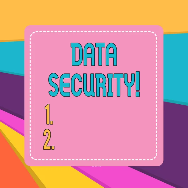 Word scrittura testo Sicurezza dei dati. Business concept per il processo di protezione dei dati da accessi non autorizzati . — Foto Stock