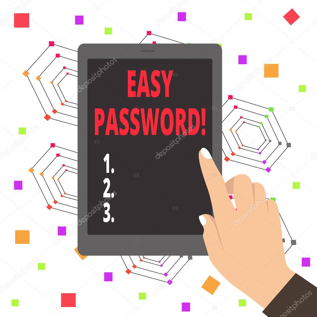 Word writing text Easy Password. Business concept for Easy code that enables one to gain admission to program.