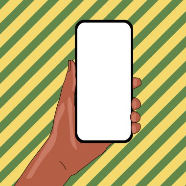 Metin Için Boş Alan la Dikey Olarak Elde Tutulan Boş Ekran Lı Akıllı Telefonun Kapatılması. Duyurular Reklam Promosyonlar için Yaratıcı Arka Plan