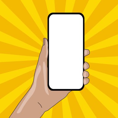 Metin Için Boş Alan la Dikey Olarak Elde Tutulan Boş Ekran Lı Akıllı Telefonun Kapatılması. Duyurular Reklam Promosyonlar için Yaratıcı Arka Plan