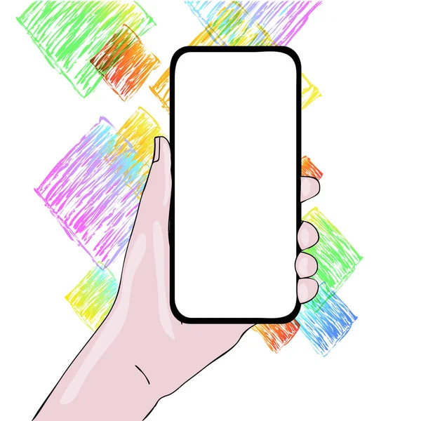 Metin Için Boş Alan la Dikey Olarak Elde Tutulan Boş Ekran Lı Akıllı Telefonun Kapatılması. Duyurular Reklam Promosyonlar için Yaratıcı Arka Plan