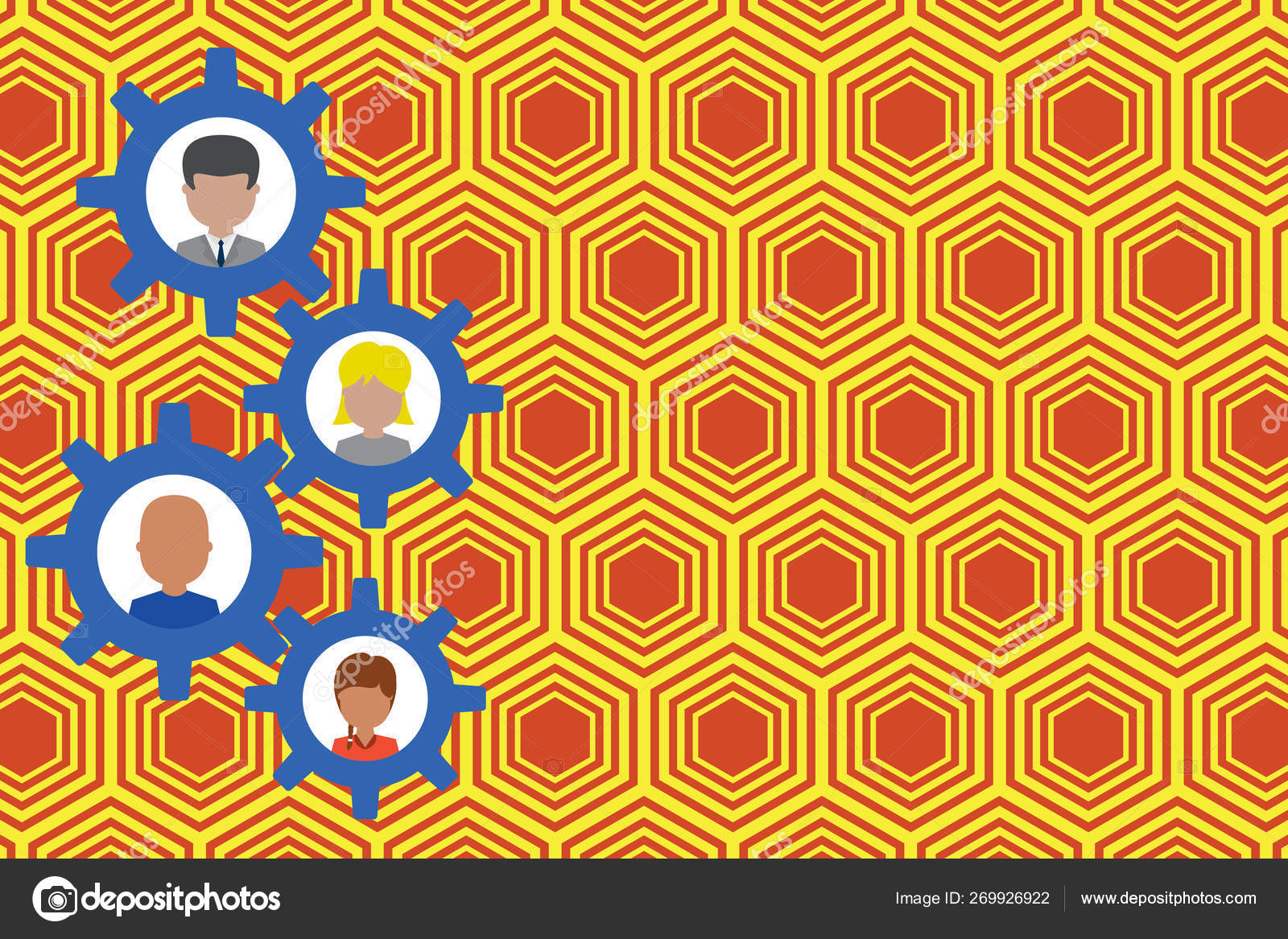 Familia De Marco De Cuadro En Forma De Engranaje Madre Padre