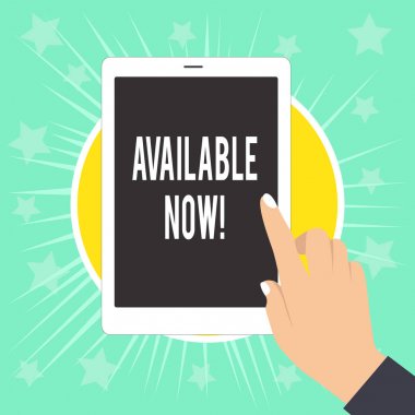 Şu anda müsait olduğunu gösteren bir not yazılıyor. İş fotoğrafı gösteriminde, şu anda Beyaz Cilalı Tırnaklar Tablet Ekranı Kapalı Kadın Kolu ile elde edilebilir ya da kullanılabilir bulabilirsiniz.