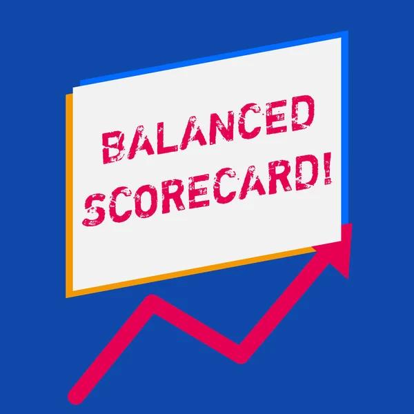 Texto escrito por palavras Balanced Scorecard. Conceito de negócio para uma métrica perforanalysisce utilizada na gestão estratégica da análise . — Fotografia de Stock