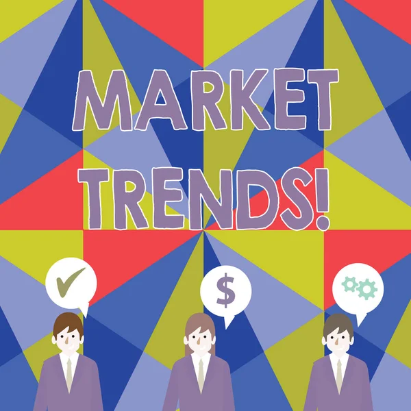 Почерк текста Market Trends. Концепция, означающая изменения и изменения в покупке и продаже на рынке . — стоковое фото
