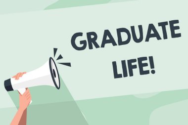 Sözcük yazma Hayatı Mezun Et. Durum ya da statü için iş kavramı, akademik dereceyi bitirdikten sonra Ses Simgesi ve Boşluk Metin Boşluğu ile sıkıca Megafonu sıkıca tutmanın bir göstergesi.