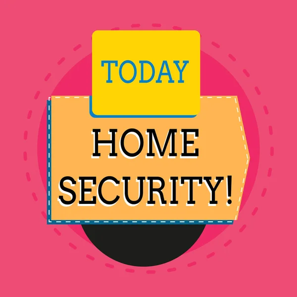 Word writing text Home Security. Business concept for A system that help protect your home from unwanted intruders Electronic device with non symmetrical triangle edging shape for printing.
