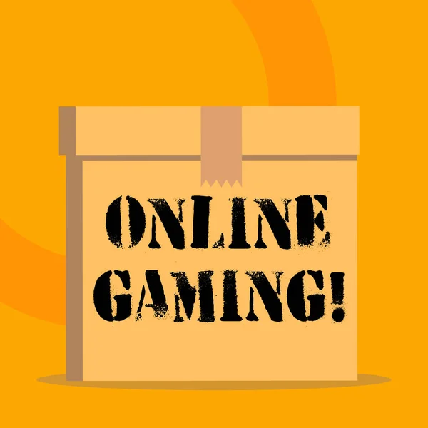 Handwriting text Online Gaming. Concept meaning action or practice of playing video games on the internet.