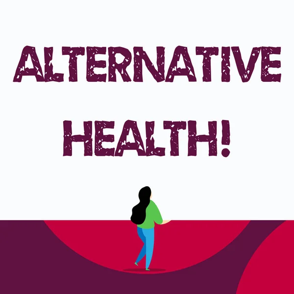 Text sign showing Alternative Health. Conceptual photo products and practices that are not part of standard care.