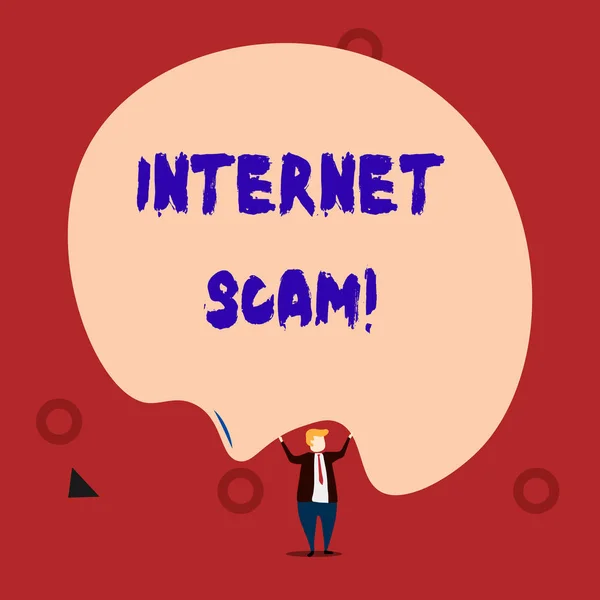 Text sign showing Internet Scam. Conceptual photo type of fraud or scam which makes use of the Internet.