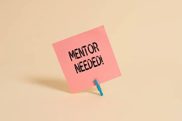 Word writing text Mentor Needed. Business concept for Employee training under senior assigned act as advisor.