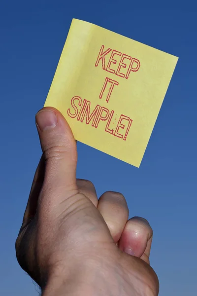 Tekst teken tonen Houd het simpel. Conceptuele foto vragen iets gemakkelijk begrijpen niet te veel detail gaan. — Stockfoto