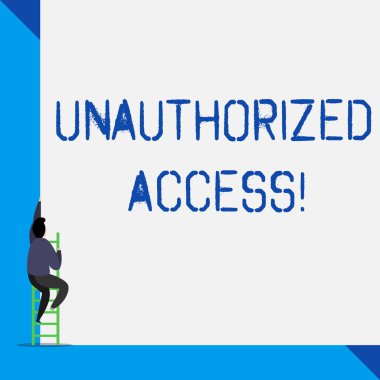 Yetkisiz Erişim 'i gösteren bir not yazıyorum. Bir bilgisayar ya da ağın izin almadan iş fotoğrafı gösterimi.