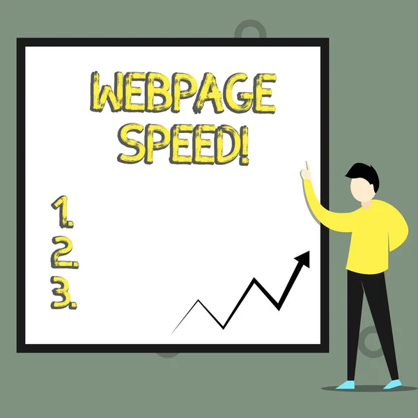 Koncepcyjne pisanie ręczne pokazujące prędkość strony. Tekst zdjęcia biznesowego, jak szybko użytkownicy mogą widzieć i wchodzić w interakcje z treścią. — Zdjęcie stockowe