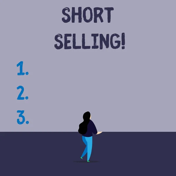 Kézírás szöveg írás Short értékesítés. A koncepció fogalma egy olyan eszköz eladási cselekménye, amelyet jelenleg nem saját. — Stock Fotó