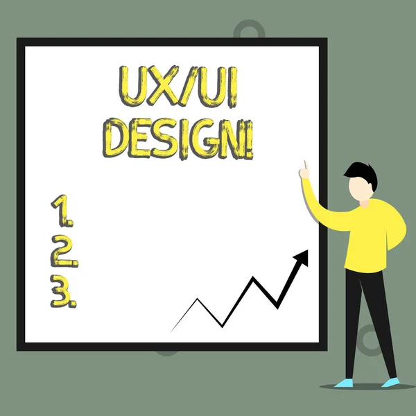 Ux Or Ui Design'ı gösteren kavramsal el yazısı. İş fotoğrafı metni tek bir tüketici deneyiminin iki farklı unsuru. — Stok fotoğraf