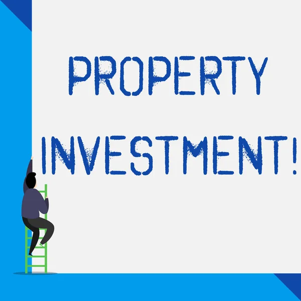 Writing note showing Property Investment. Business photo showcasing Asset purchased and held primarily for its future income. — Stockfoto