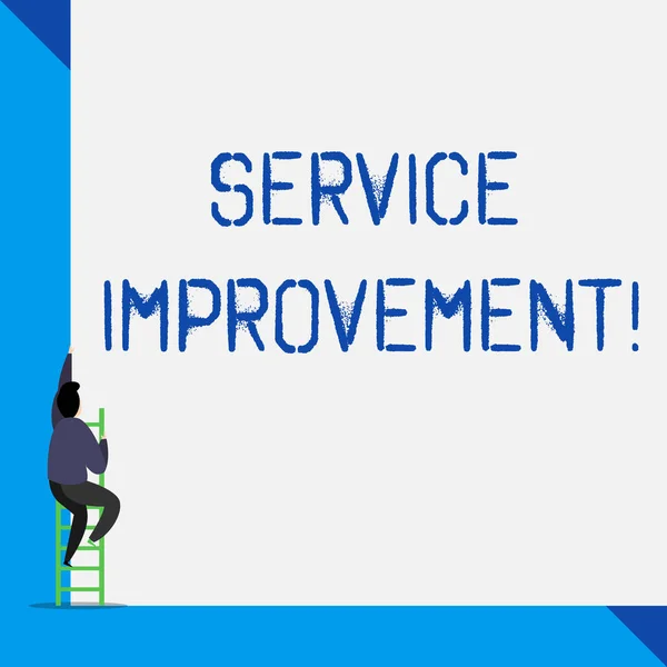 Writing note showing Service Improvement. Business photo showcasing continuous actions that lead to better service or system.
