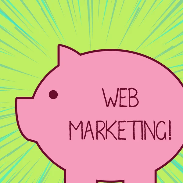Konzeptionelle Handschrift, die Webmarketing zeigt. Business-Fototext der Prozess der Nutzung des Internets, um das Geschäft zu vermarkten. — Stockfoto