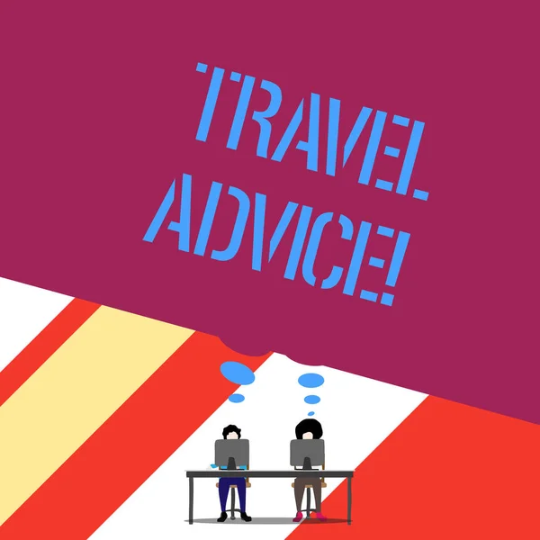 Kelime yazısı Seyahat Tavsiyesi. Seçilen istikamette sorumlu seyahatle ilgili ipuçları için iş kavramı. — Stok fotoğraf