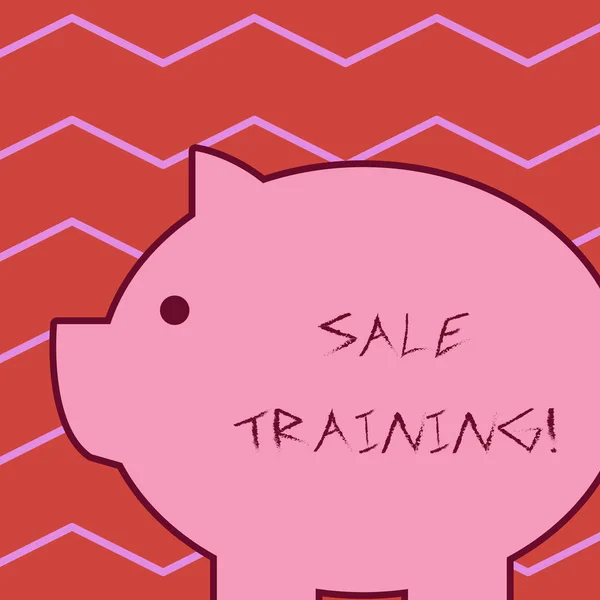 Word writing text Sale Training. Business concept for Development of selfskills related to new sales opportunity Fat huge pink pig plump like piggy bank with sharp ear and small round eye.