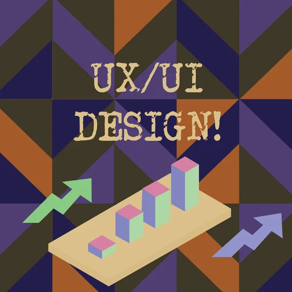 Ux Or Ui Design yazılı el yazısı metin. İki Okile Perspektifte Tek Bir Tüketici Deneyiminin iki farklı unsuru renkli kümelenmiş 3d Çubuk Grafik Diyagramı anlamına gelen kavram. — Stok fotoğraf