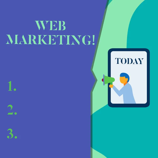 Word Writing Text Web Marketing. Geschäftskonzept für den Prozess der Nutzung des Internets zur Vermarktung des Unternehmens. — Stockfoto