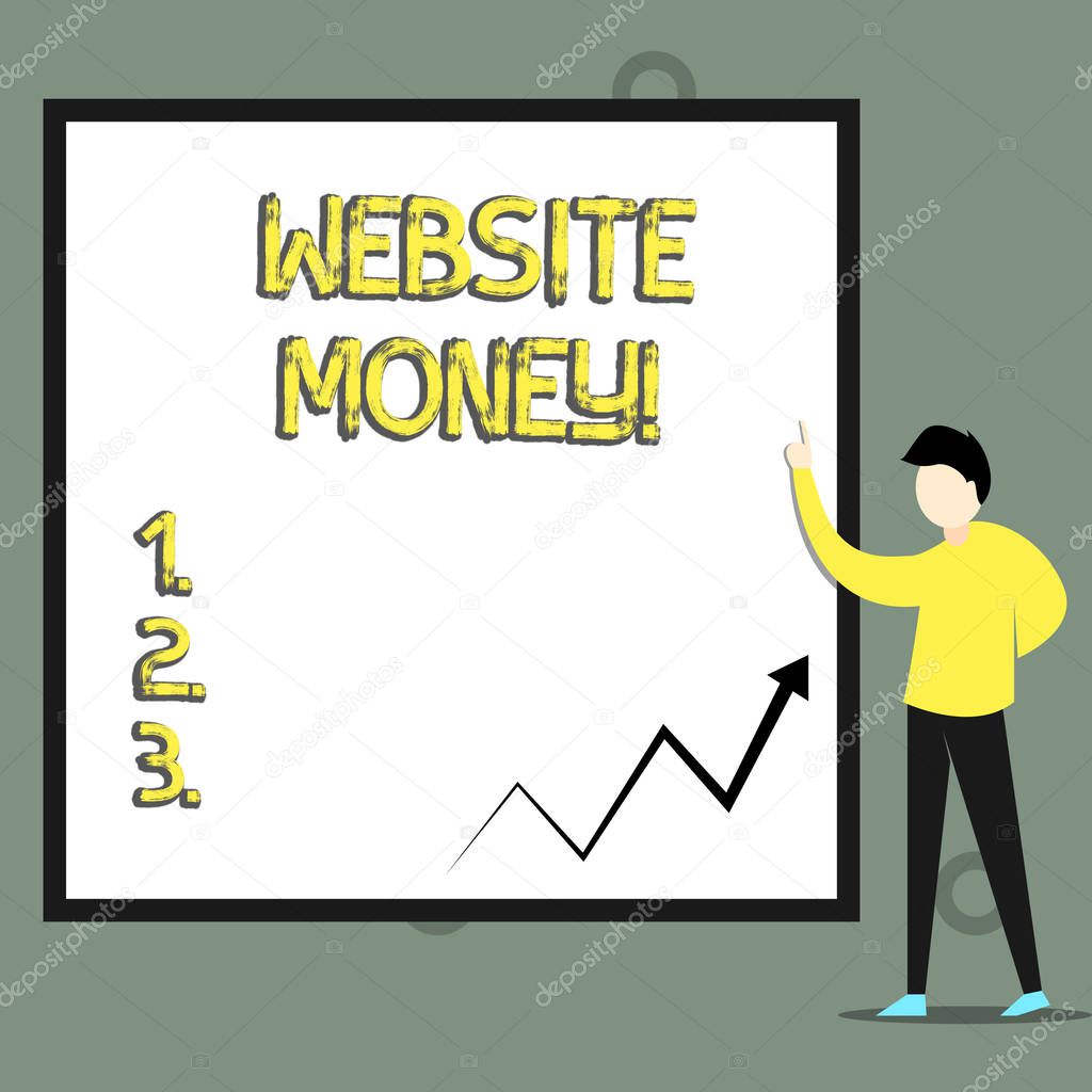 Conceptual hand writing showing Website Money. Business photo text Refers to the website we want to promote Where money is earned.