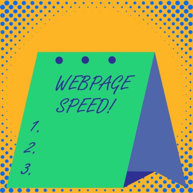 El yazısı metin Webpage Speed. Kullanıcıların içeriği ne kadar hızlı görebildiği ve bunlarla etkileşimde yetişebildiği kavramı.