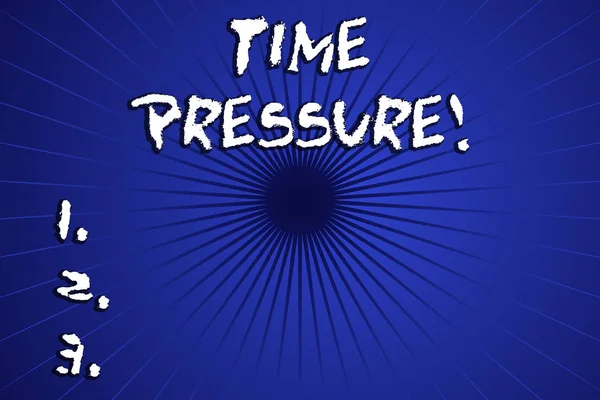 Word Γράφοντας κείμενο Πίεση χρόνου. Business concept for get things done in less time than is needed or desired Sunburst Beam Explosion Radial Lines Spokes Σκιασμένο Κέντρο Γεωμετρικός Σχεδιασμός. — Φωτογραφία Αρχείου