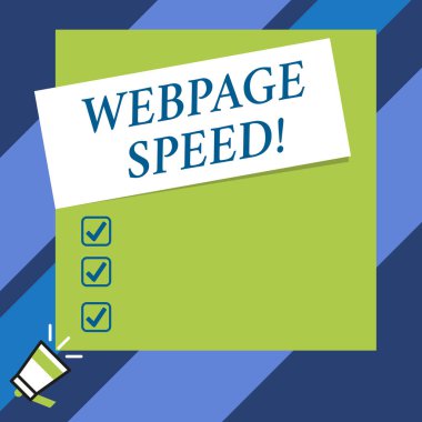 Web sayfası hızını gösteren metin işareti. Kullanıcıların içeriği ne kadar hızlı görebildiğini ve bunlarla etkileşimde hemde.