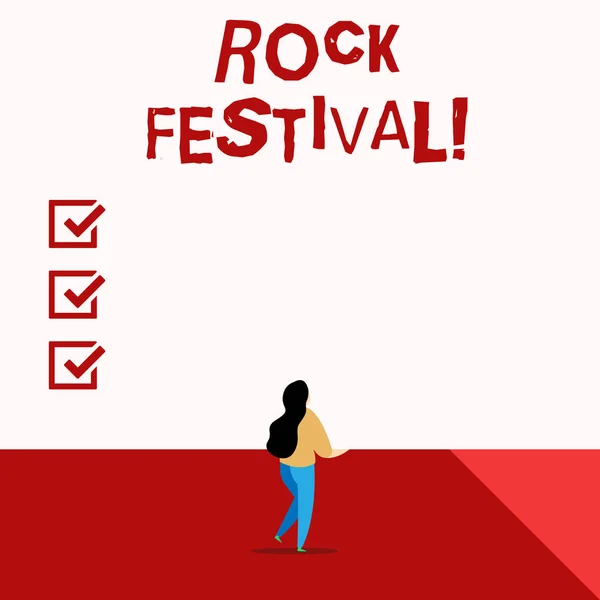 Word writing text rock festival. Business-Konzept für großes Rockmusik-Konzert mit Schwermetall-Genre. — Stockfoto