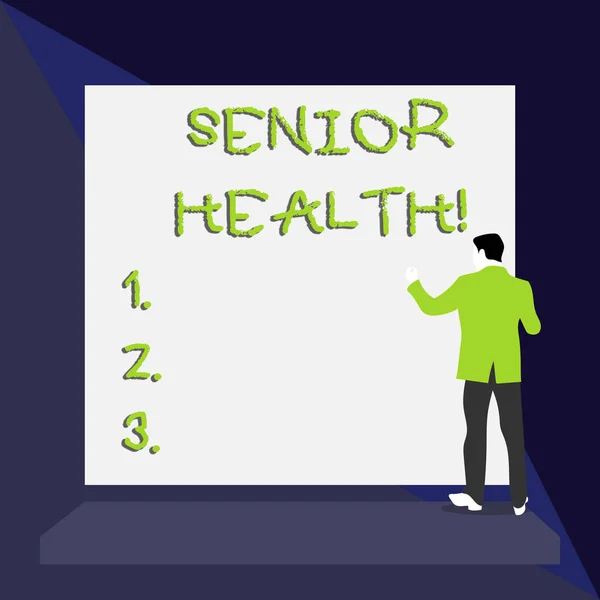 Parola di scrittura del testo Senior Health. Concetto di business per si riferisce alle condizioni fisiche e mentali degli anziani . — Foto Stock