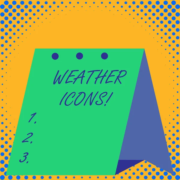 Handschrift Text Wetter-Symbole. Konzept, d.h. aufgezeichnet auf einem synoptischen Diagramm, das für die Wettervorhersage verwendet wird. — Stockfoto