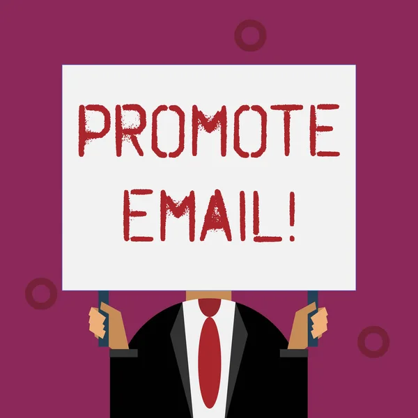Writing note showing Promote Email. Business photo showcasing sending a commercial messages to potential or current clients. — 스톡 사진