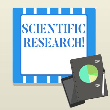 Kelime yazma metni Bilimsel Araştırma. Bir hipotezi kanıtlamak ya da çürütmek için kullanılan yöntemli çalışma konsepti Akıllı Telefon Kalem Çemberine Bağlı Notlar İş Turtası Çizelgesi.