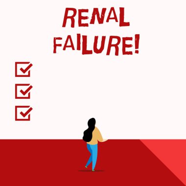 Kelime yazma Renal Failure. Böbreklerin artık çalışmadığı tıbbi durumlar için iş konsepti.
