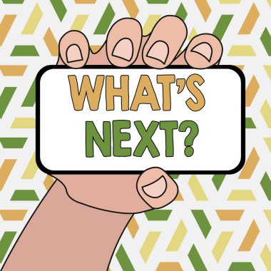 Kelime yazma metni. Smartphone Aygıtının Boş Ekran ve Metin Boşluğu ile Kapalı Tutulmasına ilişkin aşağıdaki plan veya eylemler hakkında belirsizlik için iş konsepti.