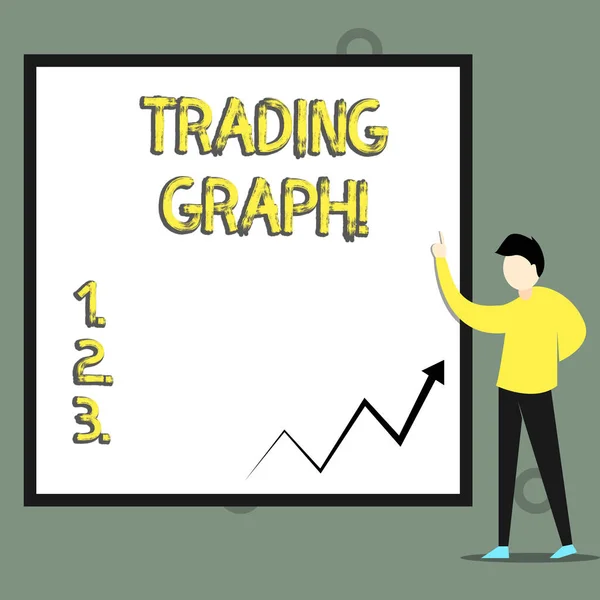 Conceptual hand writing showing Trading Graph. Business photo text Represent the highs and lows of the trading period and price. — Stock Photo, Image