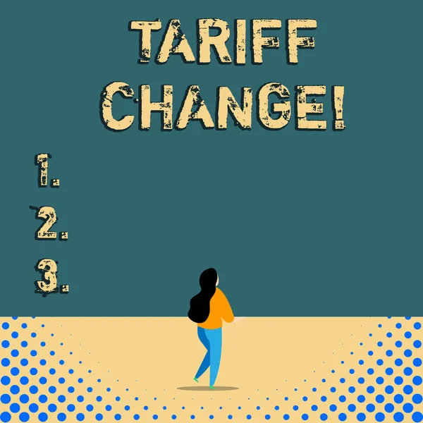 Panneau texte indiquant le changement tarifaire. Photo conceptuelle Modifications apportées à la taxe imposée sur les produits et services importés . — Photo
