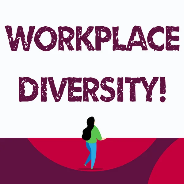 Text sign showing Workplace Diversity. Conceptual photo environment that accepts each individual s is differences.