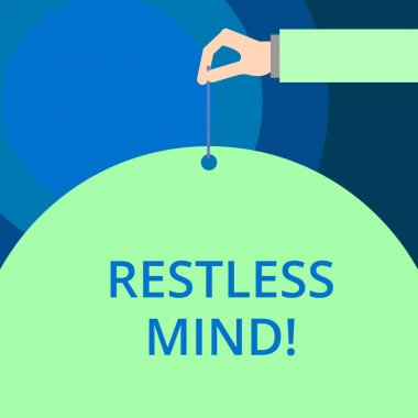 Kelime yazmak Huzursuz Zihin. İşletme konsepti A, huzursuzluğun devam etmesini kimin fazla düşündüğünü gösteriyor..