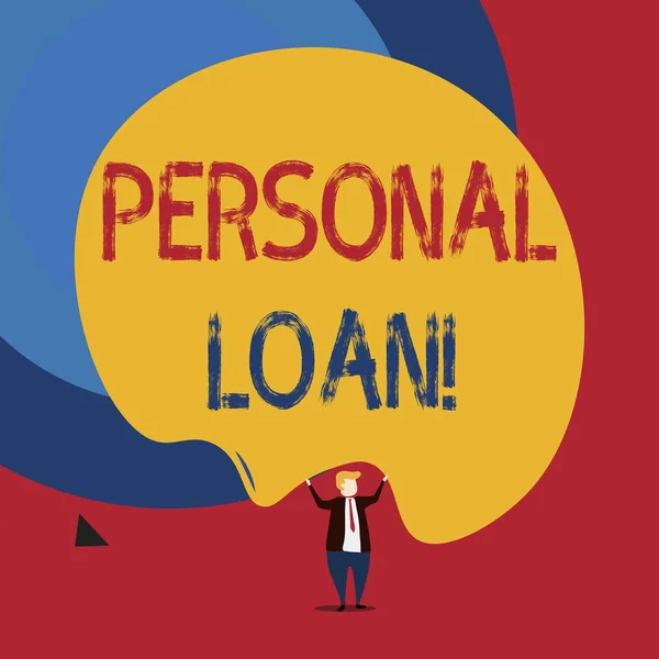 Text sign showing Personal Loan. Conceptual photo unsecured loan taken by individuals from a financial company.