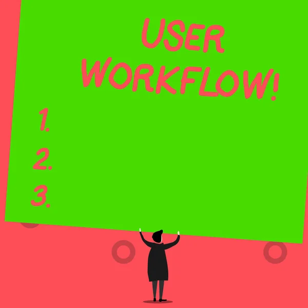 A felhasználói munkafolyamatot bemutató jegyzet. Üzleti fotó bemutatása hangszerelt és megismételhető minta az üzleti tevékenység. — Stock Fotó