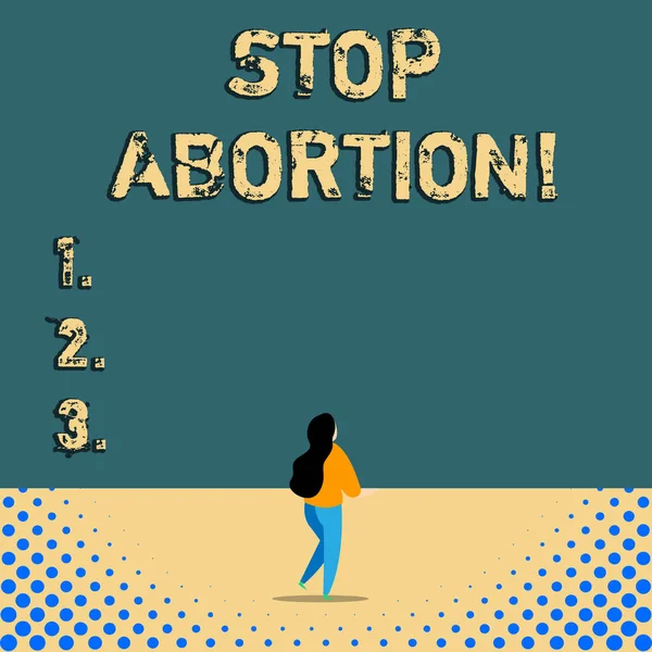 Sinal de texto mostrando Stop Abortion. Foto conceitual para parar o procedimento médico que costumava terminar uma gravidez . — Fotografia de Stock