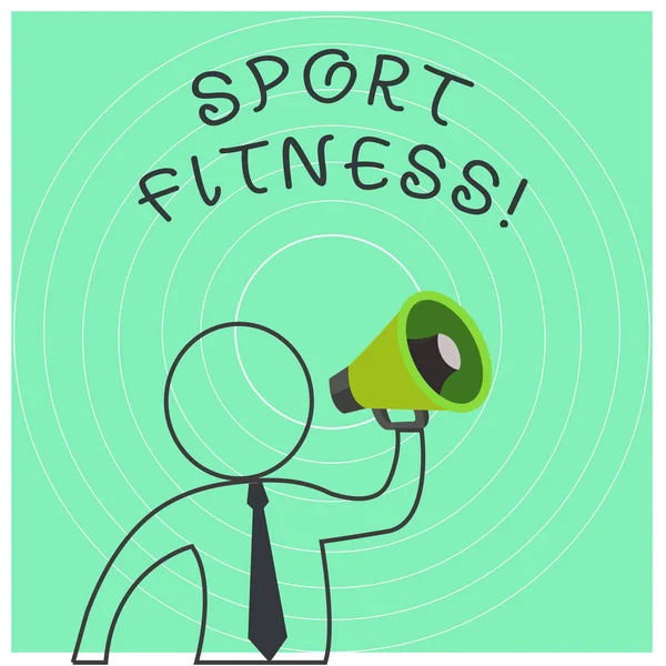 Scrittura concettuale a mano che mostra Sport Fitness. Business photo text Condizionare gli atleti per gli unici deanalysisds dei loro sport Outline Symbol Man Altoparlante Istruzioni per l'annuncio . — Foto Stock