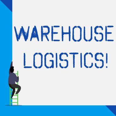 Depo Lojistik 'i gösteren bir not yazıyorum. İş hayatında hem fiziksel malların hem de bilgilerin akışını gösteren iş fotoğrafı.