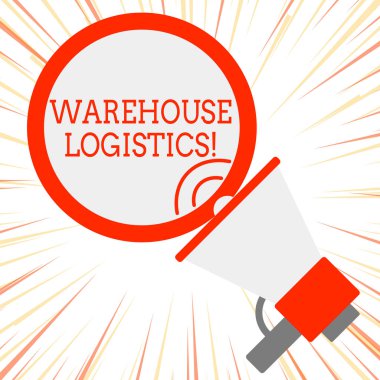 El yazısı metin Depo Lojistik. Kavram anlamı hem fiziksel mal ların hem de iş dünyasındabilgi akışı Speakingtrumpet Boş Yuvarlak Okişli Konuşma Metni Balon Duyurusu.